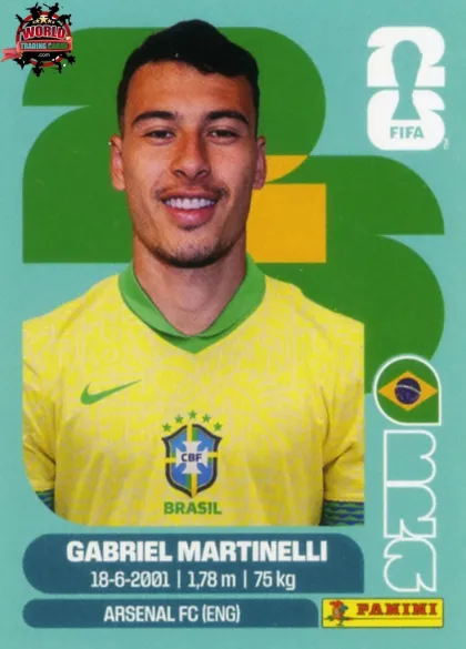 BRA18 Gabriel Martinelli Panini World Cup 2026 2026 BRA18 Gabriel Martinelli Panini World Cup 2026 2026