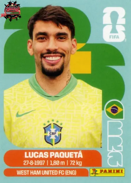 BRA9 Lucas Paquetá Panini World Cup 2026 2026 BRA9 Lucas Paquetá Panini World Cup 2026 2026