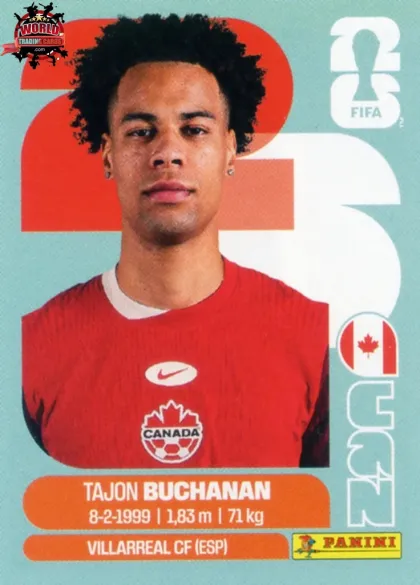 CAN17 Tajon Buchanan Panini World Cup 2026 2026 CAN17 Tajon Buchanan Panini World Cup 2026 2026