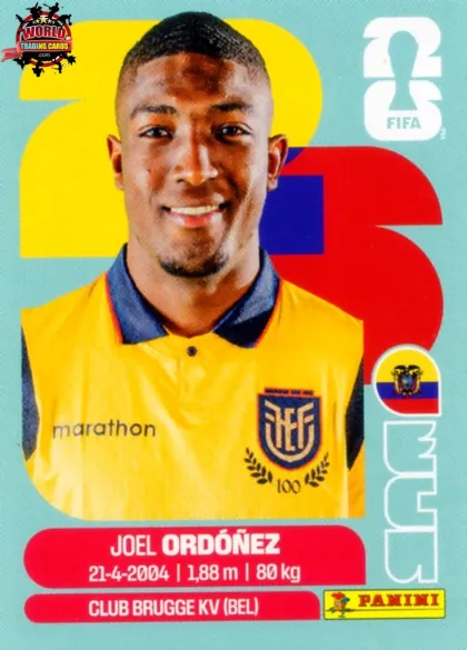 ECU8 Joel Ordóñez Panini World Cup 2026 2026 ECU8 Joel Ordóñez Panini World Cup 2026 2026