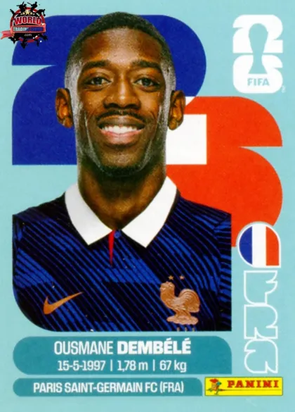 FRA15 Ousmane Dembele Panini World Cup 2026 2026 FRA15 Ousmane Dembele Panini World Cup 2026 2026