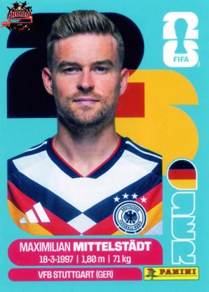 GER9 Maximilian Mittelstadt Panini World Cup 2026 2026 GER9 Maximilian Mittelstadt Panini World Cup 2026 2026