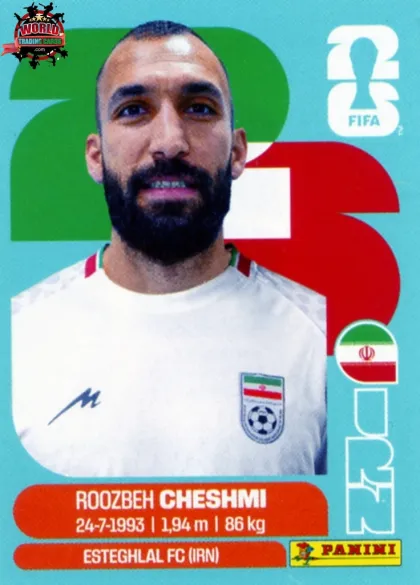 IRN15 Roozbeh Cheshmi Panini World Cup 2026 2026 IRN15 Roozbeh Cheshmi Panini World Cup 2026 2026