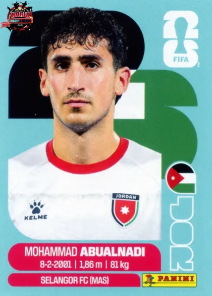 JOR8 Mohammad Abualnadi Panini World Cup 2026 2026 JOR8 Mohammad Abualnadi Panini World Cup 2026 2026