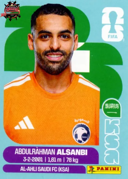 KSA3 Abdulrahman Al-Sanbi Panini World Cup 2026 2026 KSA3 Abdulrahman Al-Sanbi Panini World Cup 2026 2026