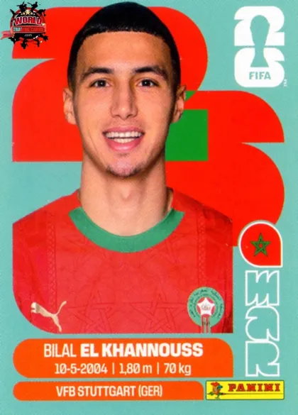 MAR14 Bilal El Khannouss Panini World Cup 2026 2026 MAR14 Bilal El Khannouss Panini World Cup 2026 2026