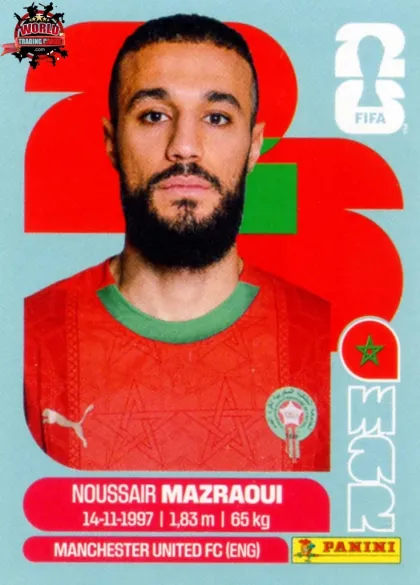MAR5 Noussair Mazraoui Panini World Cup 2026 2026 MAR5 Noussair Mazraoui Panini World Cup 2026 2026