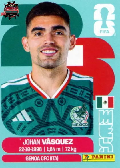 MEX3 Johan Vasquez Panini World Cup 2026 2026 MEX3 Johan Vasquez Panini World Cup 2026 2026