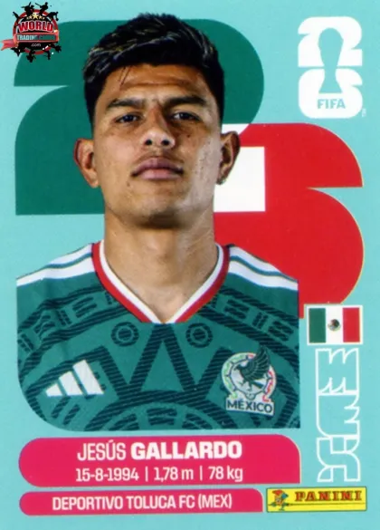 MEX6 Jesus Gallardo Panini World Cup 2026 2026 MEX6 Jesus Gallardo Panini World Cup 2026 2026