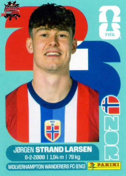 NOR18 Jorgen Strand Larsen Panini World Cup 2026 2026 NOR18 Jorgen Strand Larsen Panini World Cup 2026 2026