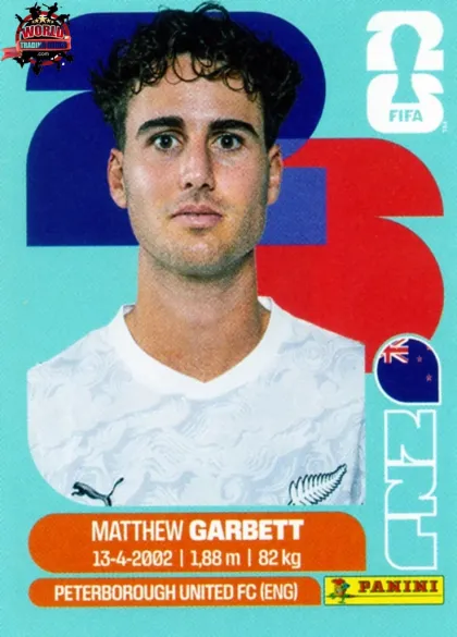 NZL14 Matthew Garbett Panini World Cup 2026 2026 NZL14 Matthew Garbett Panini World Cup 2026 2026