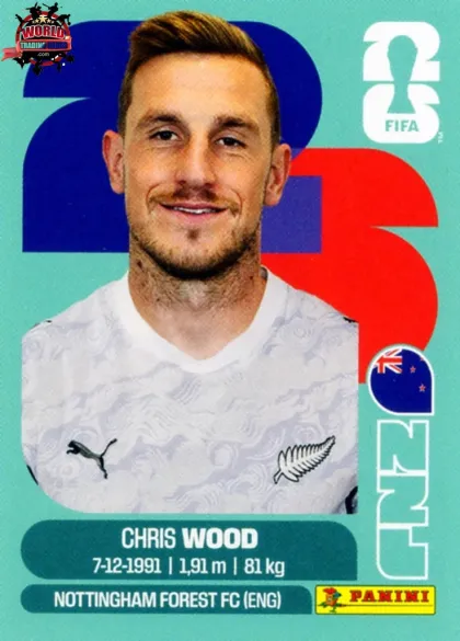 NZL17 Chris Wood Panini World Cup 2026 2026 NZL17 Chris Wood Panini World Cup 2026 2026