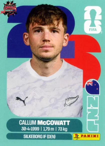 NZL19 Callum McCowatt Panini World Cup 2026 2026 NZL19 Callum McCowatt Panini World Cup 2026 2026