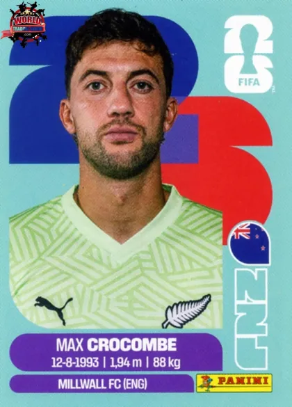 NZL2 Max Crocombe Payne Panini World Cup 2026 2026 NZL2 Max Crocombe Payne Panini World Cup 2026 2026