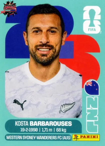 NZL20 Kosta Barbarouses Panini World Cup 2026 2026 NZL20 Kosta Barbarouses Panini World Cup 2026 2026