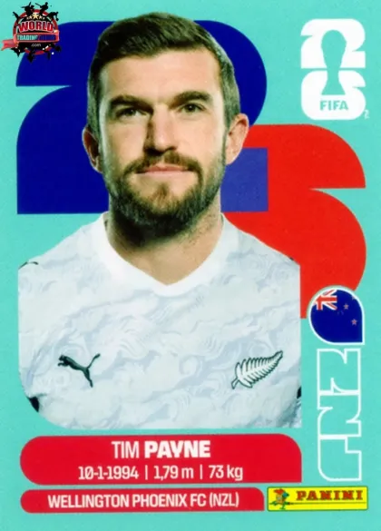NZL6 Tim Payne Panini World Cup 2026 2026 NZL6 Tim Payne Panini World Cup 2026 2026