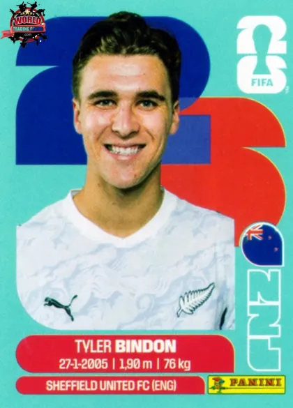 NZL7 Tyler Bindon Panini World Cup 2026 2026 NZL7 Tyler Bindon Panini World Cup 2026 2026