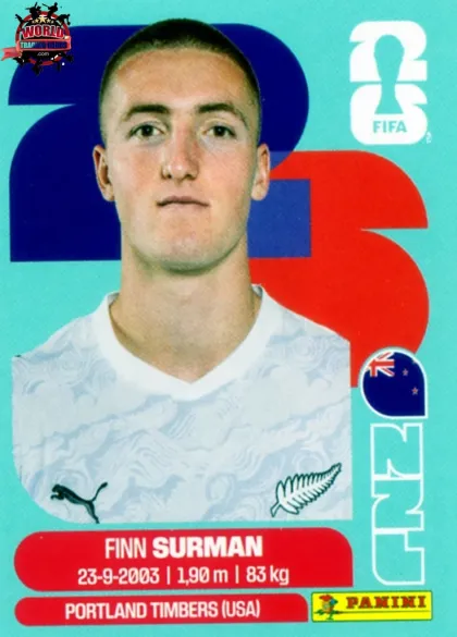 NZL9 Finn Surman Panini World Cup 2026 2026 NZL9 Finn Surman Panini World Cup 2026 2026