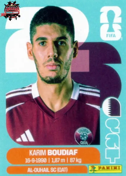 QAT10 Karim Boudiaf Panini World Cup 2026 2026 QAT10 Karim Boudiaf Panini World Cup 2026 2026