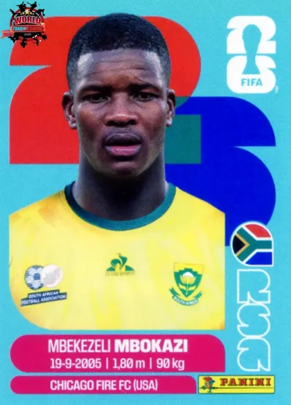 RSA6 Mbekezeli Mbokazi Panini World Cup 2026 2026 RSA6 Mbekezeli Mbokazi Panini World Cup 2026 2026