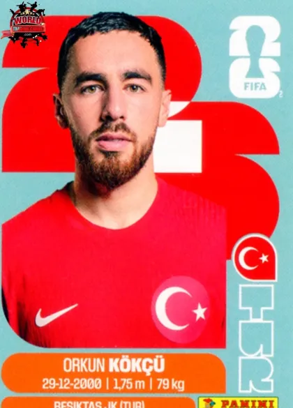 TUR12 Orkun Kokcu Panini World Cup 2026 2026 TUR12 Orkun Kokcu Panini World Cup 2026 2026