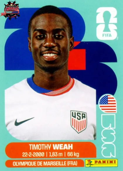 USA12 Timothy Weah Panini World Cup 2026 2026 USA12 Timothy Weah Panini World Cup 2026 2026