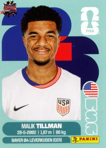 USA15 Malim Tillman Panini World Cup 2026 2026 USA15 Malim Tillman Panini World Cup 2026 2026