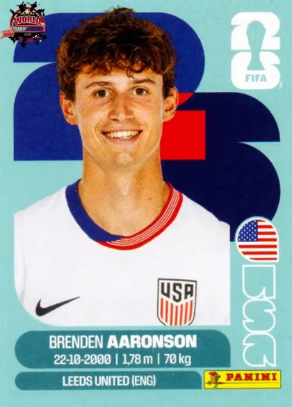 USA17 Brenden Aaronson Panini World Cup 2026 2026 USA17 Brenden Aaronson Panini World Cup 2026 2026