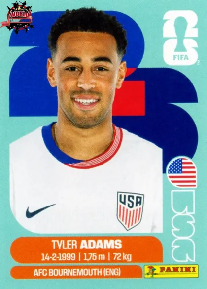 USA8 Tyler Adams Panini World Cup 2026 2026 USA8 Tyler Adams Panini World Cup 2026 2026