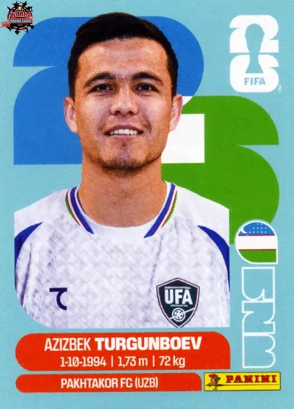 UZB14 Azizbek Turgunboev Panini World Cup 2026 2026 UZB14 Azizbek Turgunboev Panini World Cup 2026 2026
