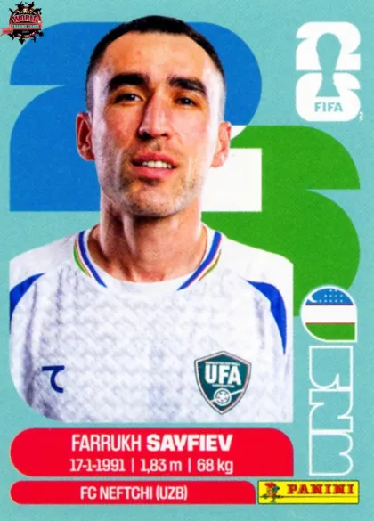 UZB3 Farrukh Savfiev Panini World Cup 2026 2026 UZB3 Farrukh Savfiev Panini World Cup 2026 2026