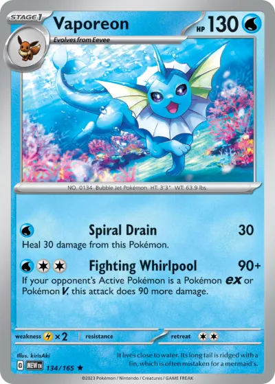 134 Vaporeon 151 2023 134 Vaporeon 151 2023