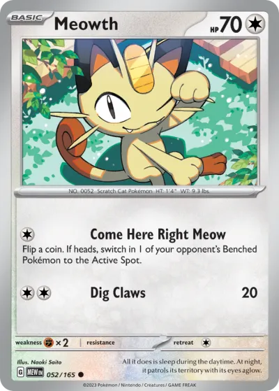 52 Meowth 151 2023 52 Meowth 151 2023