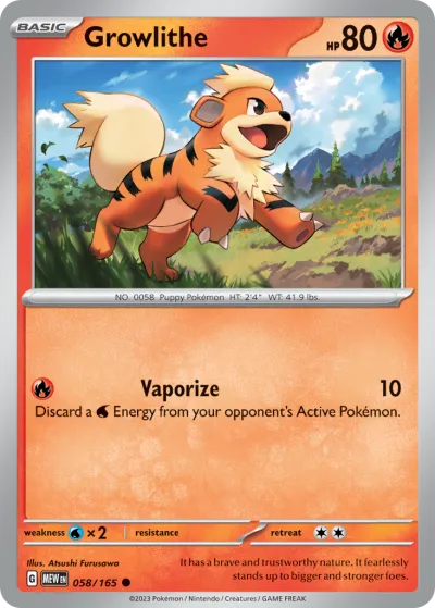 58 Growlithe 151 2023 58 Growlithe 151 2023
