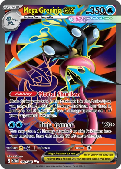 100 Mega Greninja ex Chaos Rising 2026 100 Mega Greninja ex Chaos Rising 2026