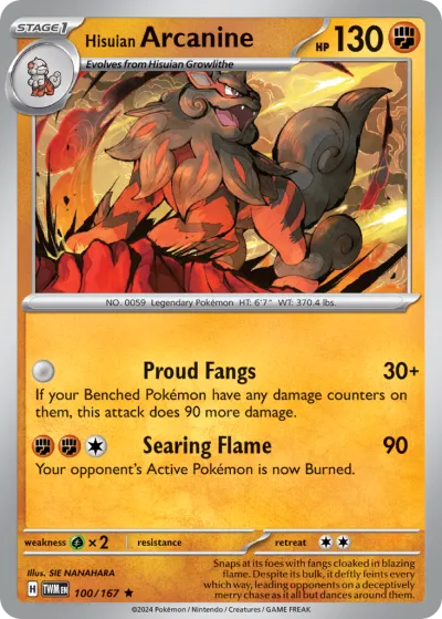 100 Hisuian Arcanine Twilight Masquerade 2024 100 Hisuian Arcanine Twilight Masquerade 2024