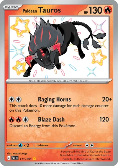 111 Paldean Tauros Paldean Fates 2024 111 Paldean Tauros Paldean Fates 2024