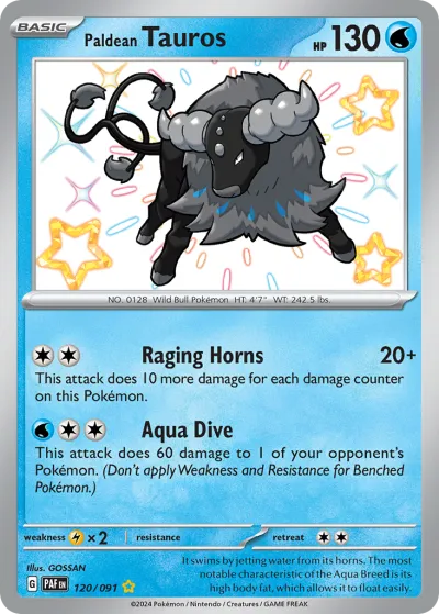120 Paldean Tauros Paldean Fates 2024 120 Paldean Tauros Paldean Fates 2024
