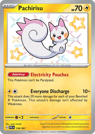 138 Pachirisu Paldean Fates 2024 138 Pachirisu Paldean Fates 2024