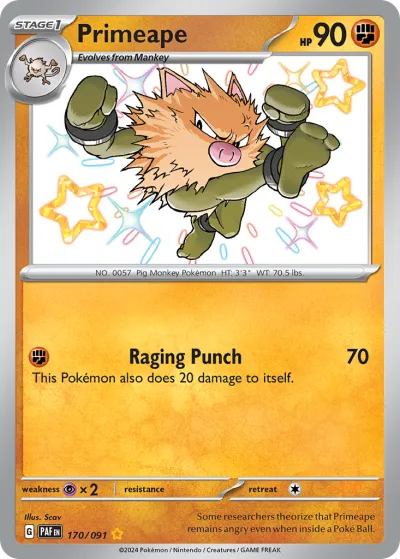 170 Primeape Paldean Fates 2024 170 Primeape Paldean Fates 2024