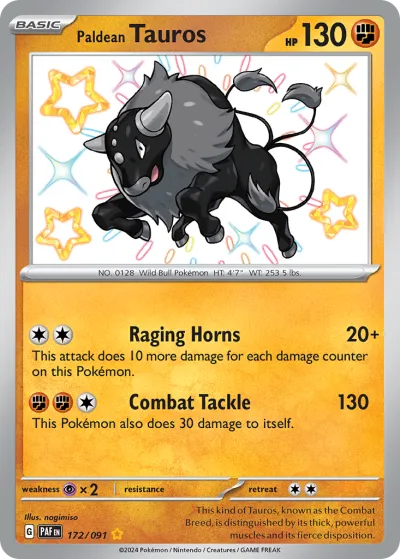 172 Paldean Tauros Paldean Fates 2024 172 Paldean Tauros Paldean Fates 2024