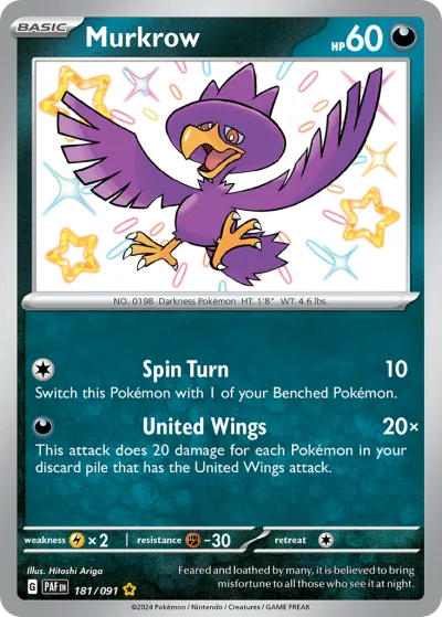 181 Murkrow Paldean Fates 2024 181 Murkrow Paldean Fates 2024