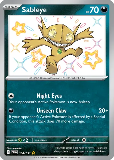184 Sableye Paldean Fates 2024 184 Sableye Paldean Fates 2024