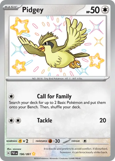 196 Pidgey Paldean Fates 2024 196 Pidgey Paldean Fates 2024