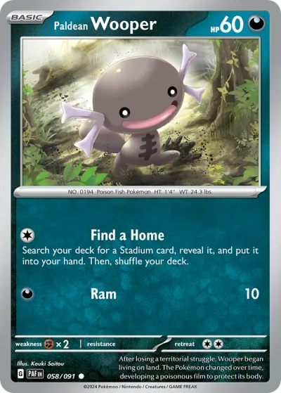 58 Paldean Wooper Paldean Fates 2024 58 Paldean Wooper Paldean Fates 2024