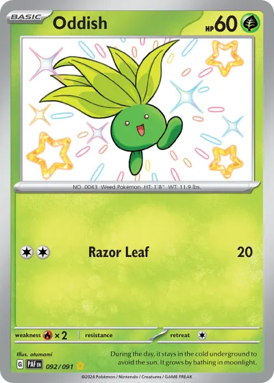 92 Oddish Paldean Fates 2024 92 Oddish Paldean Fates 2024