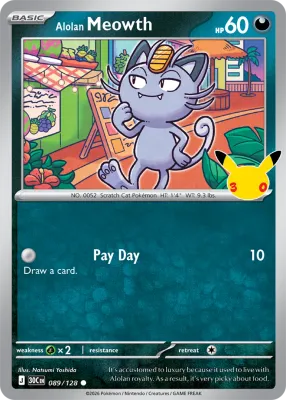 89 Alolan Meowth 30th Celebration 2026 89 Alolan Meowth 30th Celebration 2026