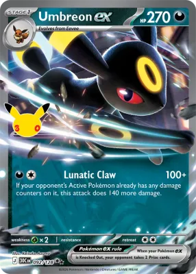 92 Umbreon ex 30th Celebration 2026 92 Umbreon ex 30th Celebration 2026