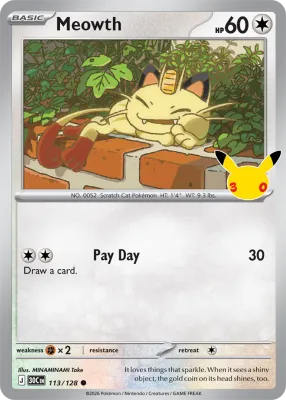 113 Meowth 30th Celebration 2026 113 Meowth 30th Celebration 2026