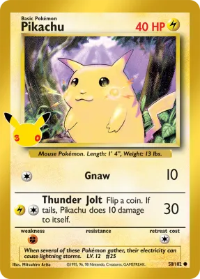 58/102 Pikachu 30th Celebration 2026 58/102 Pikachu 30th Celebration 2026